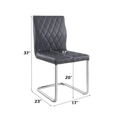 Ansonia Gray & Chrome Side Chair (Set of 2) - Ornate Home