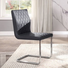 Ansonia Gray & Chrome Side Chair (Set of 2) - Ornate Home