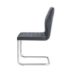 Ansonia Gray & Chrome Side Chair (Set of 2) - Ornate Home