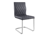 Ansonia Gray & Chrome Side Chair (Set of 2) - Ornate Home