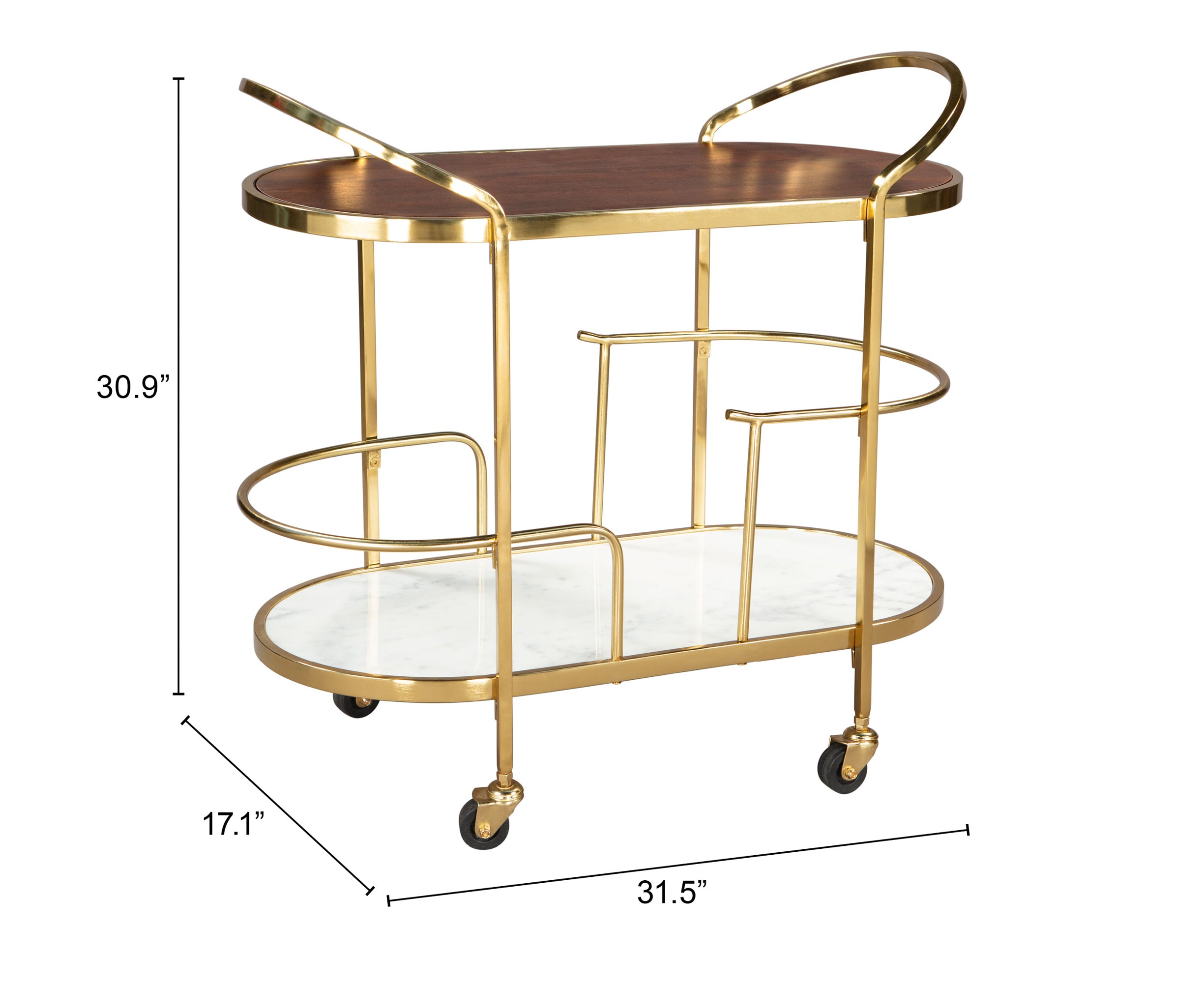 Antalya Multicolor Bar Cart by Zuomod | Ornate Home