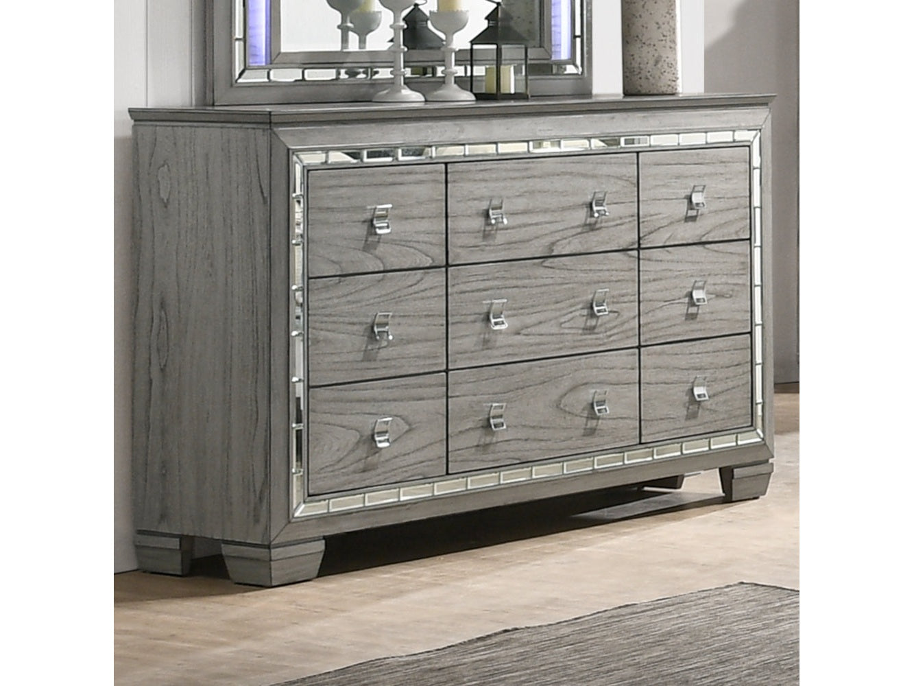 Antares Light Gray Oak Dresser - Ornate Home