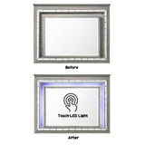 Antares Light Gray Oak Mirror (LED) - Ornate Home