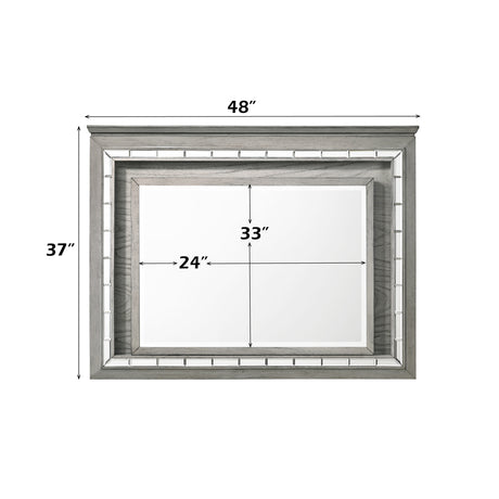 Antares Light Gray Oak Mirror (LED) - Ornate Home