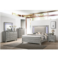 Antares Light Gray Oak Mirror (LED) - Ornate Home