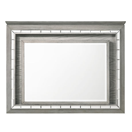 Antares Light Gray Oak Mirror (LED) - Ornate Home