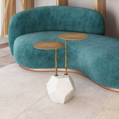 Anten Brass & White Side Table - Ornate Home