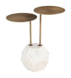 Anten Brass & White Side Table - Ornate Home
