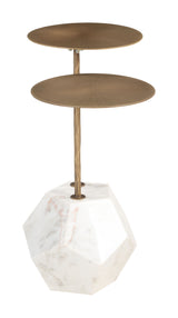 Anten Brass & White Side Table - Ornate Home