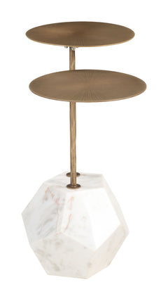 Anten Brass & White Side Table - Ornate Home