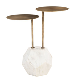 Anten Brass & White Side Table - Ornate Home