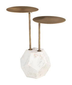 Anten Brass & White Side Table - Ornate Home