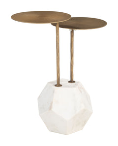 Anten Brass & White Side Table - Ornate Home