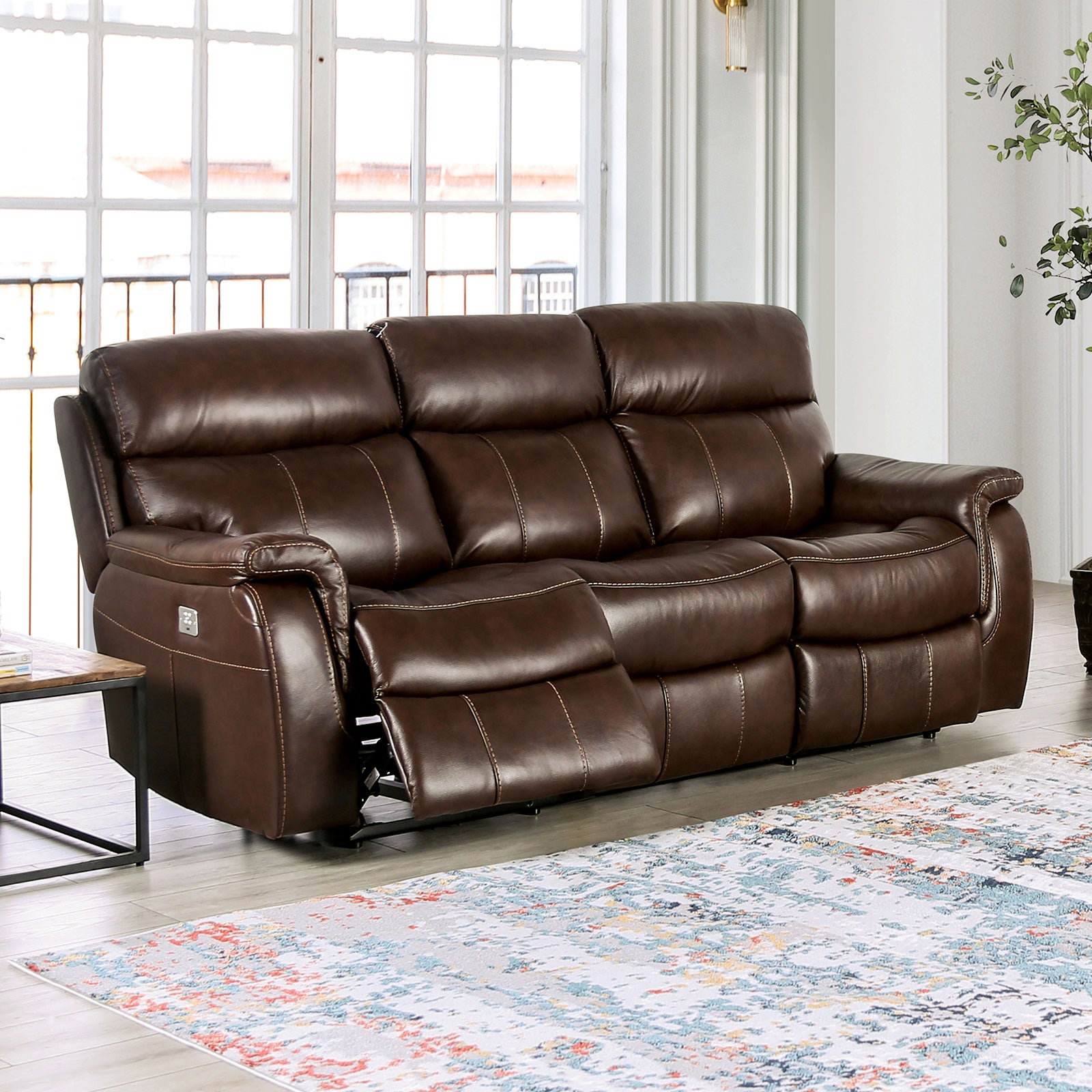 Antenor Brown Top Grain Leather Match Power Reclining Sofa & Loveseat - Ornate Home