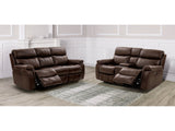 Antenor Brown Top Grain Leather Match Power Reclining Sofa & Loveseat - Ornate Home