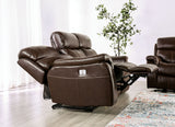 Antenor Brown Top Grain Leather Match Power Reclining Sofa & Loveseat - Ornate Home