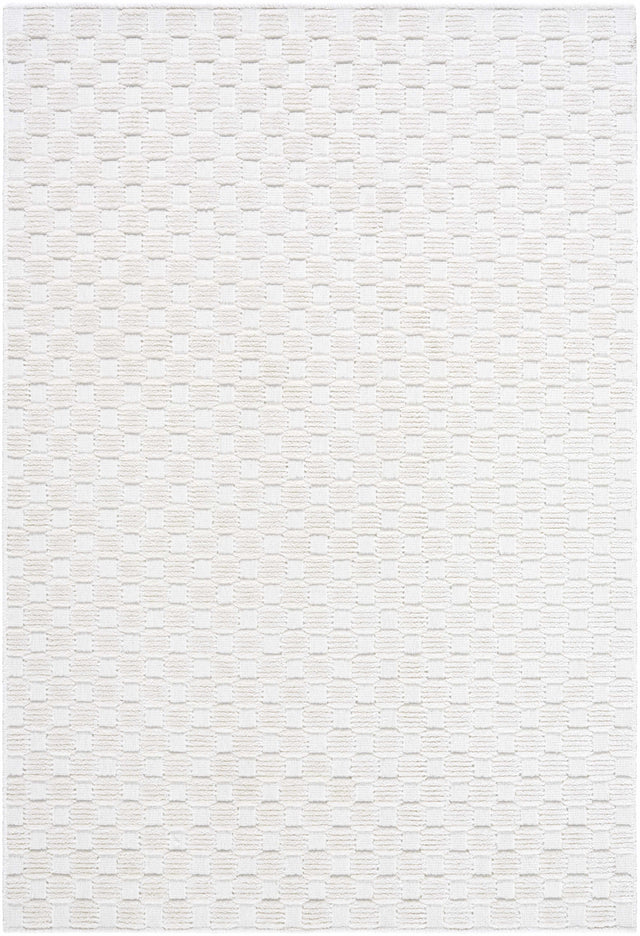 Anthea Off-White 3D Checkered Washable Rug - Ornate Home