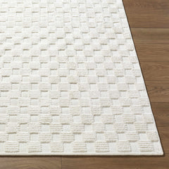 Anthea Off-White 3D Checkered Washable Rug - Ornate Home