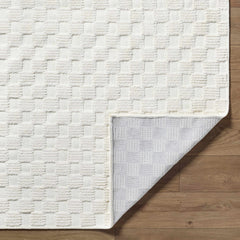 Anthea Off-White 3D Checkered Washable Rug - Ornate Home