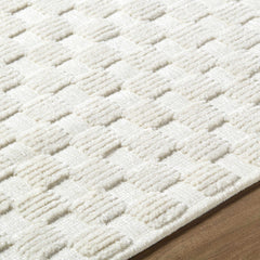 Anthea Off-White 3D Checkered Washable Rug - Ornate Home