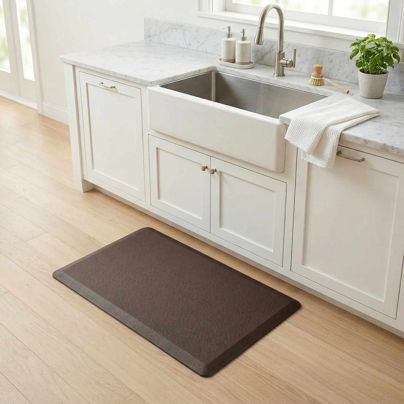 Anti-Fatigue Kitchen Mat, Brown - Clearance - Ornate Home