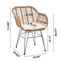 Antibes 1.0 Patio 2-Person Seating Group with End Table with Cream Cushions - Ornate Home