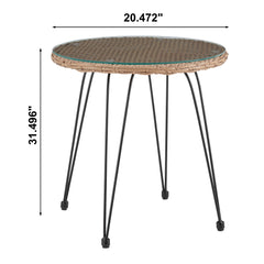 Antibes 1.0 Patio 2-Person Seating Group with End Table with Cream Cushions - Ornate Home