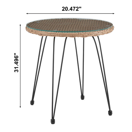 Antibes 1.0 Patio 2-Person Seating Group with End Table with Cream Cushions - Ornate Home