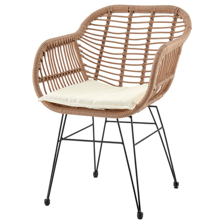 Antibes 1.0 Patio 2-Person Seating Group with End Table with Cream Cushions - Ornate Home