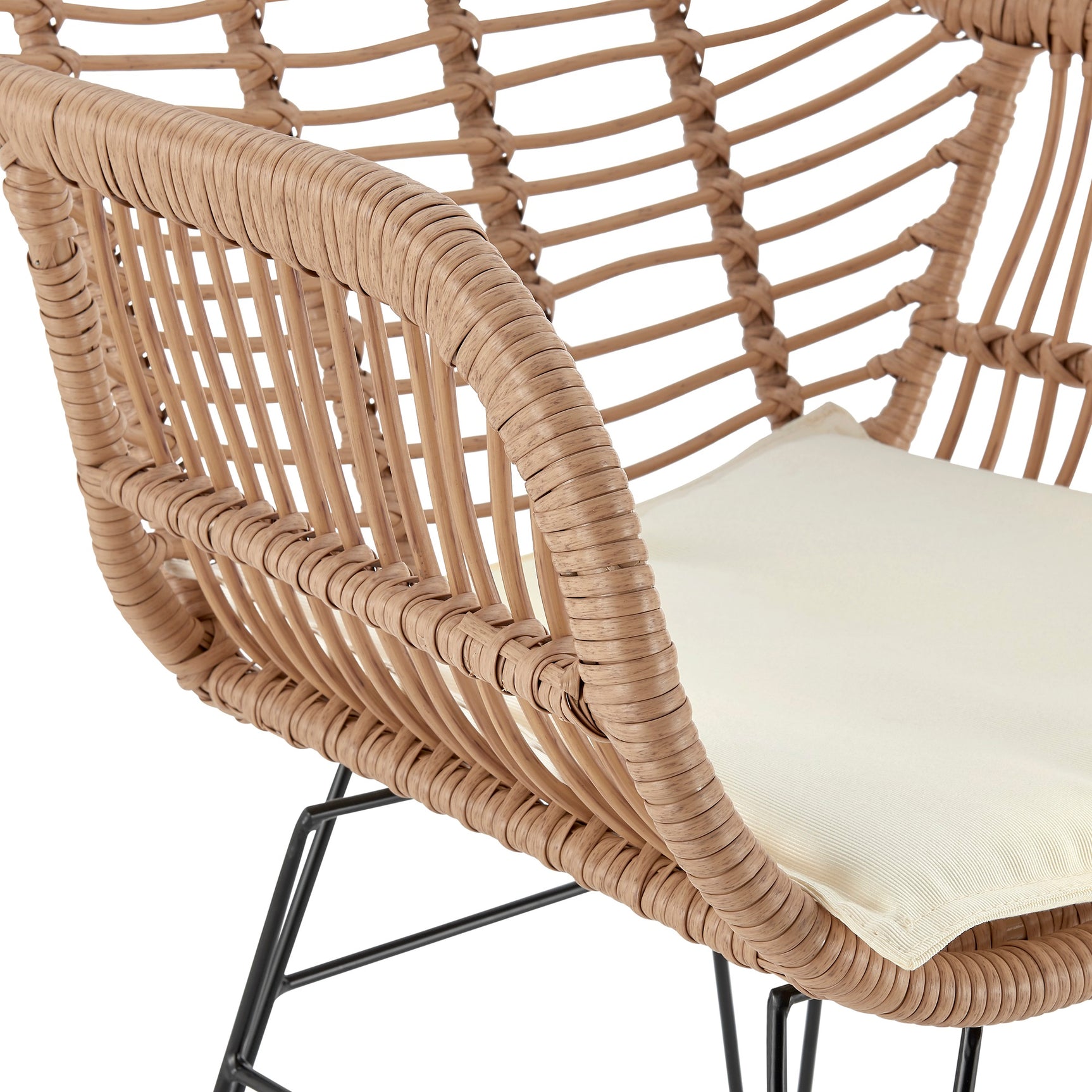 Antibes 1.0 Patio 2-Person Seating Group with End Table with Cream Cushions - Ornate Home