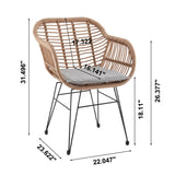 Antibes 1.0 Patio 2-Person Seating Group with End Table with Grey Cushions - Ornate Home