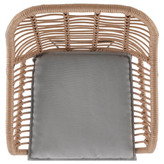 Antibes 1.0 Patio 2-Person Seating Group with End Table with Grey Cushions - Ornate Home