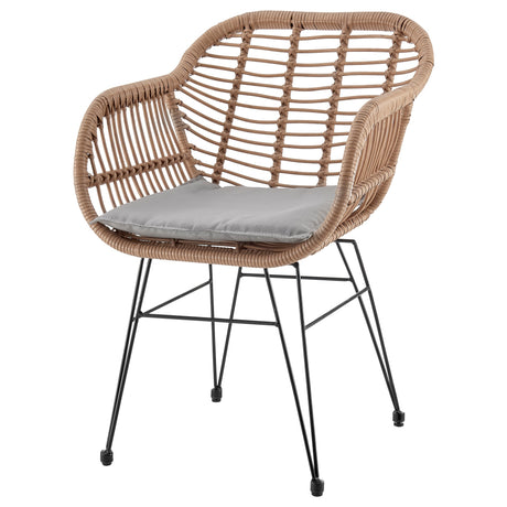 Antibes 1.0 Patio 2-Person Seating Group with End Table with Grey Cushions - Ornate Home