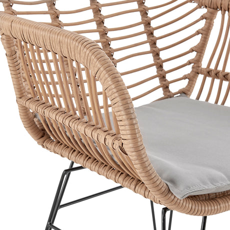 Antibes 1.0 Patio 2-Person Seating Group with End Table with Grey Cushions - Ornate Home