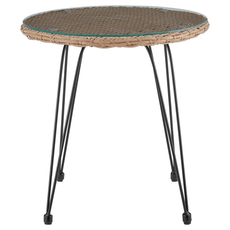 Antibes 1.0 Patio 2-Person Seating Group with End Table with Grey Cushions - Ornate Home