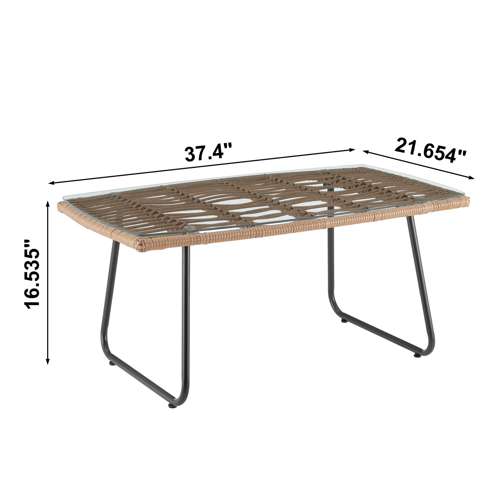 Antibes 2.0 Patio 4-Person Conversation Set with Coffee Table with Cream Cushions - Ornate Home
