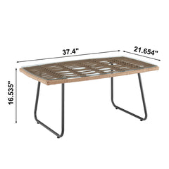 Antibes 2.0 Patio 4-Person Conversation Set with Coffee Table with Cream Cushions - Ornate Home