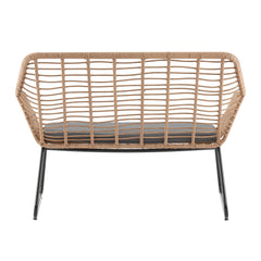 Antibes 2.0 Patio 4-Person Conversation Set with Coffee Table with Grey Cushions - Ornate Home