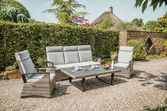 Antigua Gun Metal/Brown/Gray Ottoman - Ornate Home