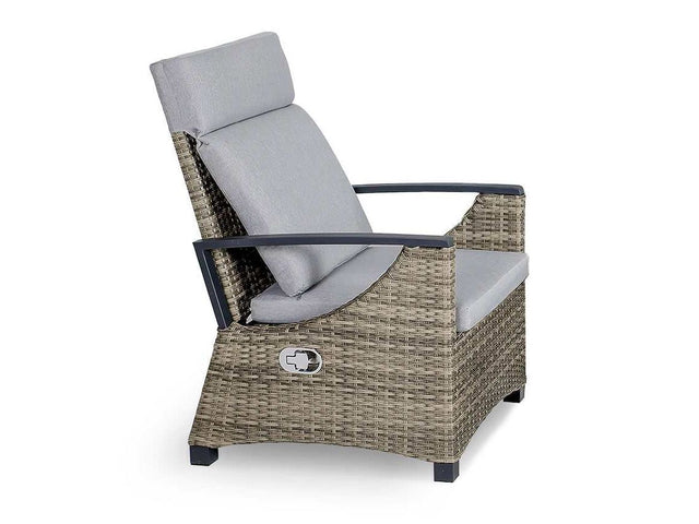 Antigua Gun Metal & Brown/Gray Outdoor Arm Chair - Ornate Home