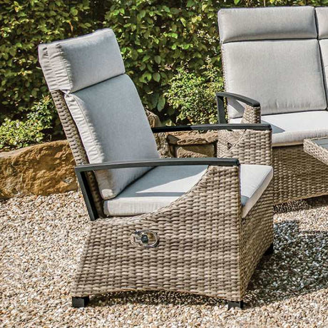 Antigua Gun Metal & Brown/Gray Outdoor Arm Chair - Ornate Home