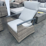 Antigua Gun Metal & Brown/Gray Outdoor Arm Chair - Ornate Home