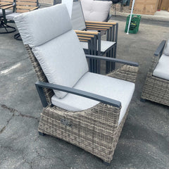 Antigua Gun Metal & Brown/Gray Outdoor Arm Chair - Ornate Home