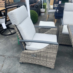 Antigua Gun Metal & Brown/Gray Outdoor Arm Chair - Ornate Home