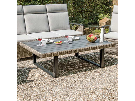 Antigua Gun Metal & Brown/Gray Outdoor Height-Adjustable Table - Ornate Home