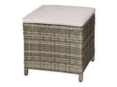 Antigua Gun Metal & Brown/Gray Outdoor Ottoman (Set of 2) - Ornate Home