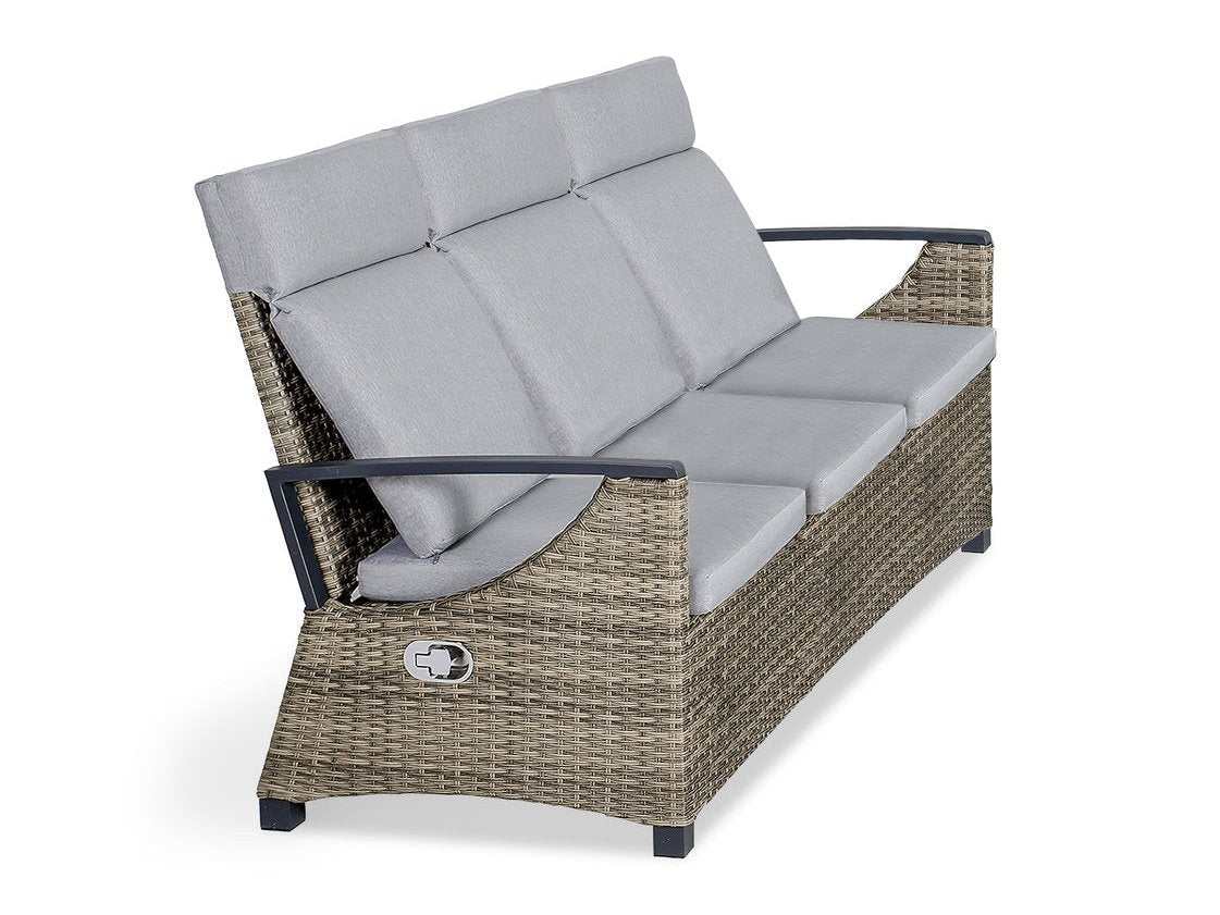 Antigua Gun Metal & Brown/Gray Outdoor Sofa - Ornate Home