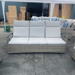Antigua Gun Metal & Brown/Gray Outdoor Sofa - Ornate Home