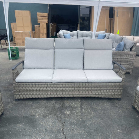 Antigua Gun Metal & Brown/Gray Outdoor Sofa - Ornate Home