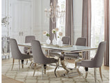 Antoine Grey White Glass 7-piece Dining Room Set - Ornate Home